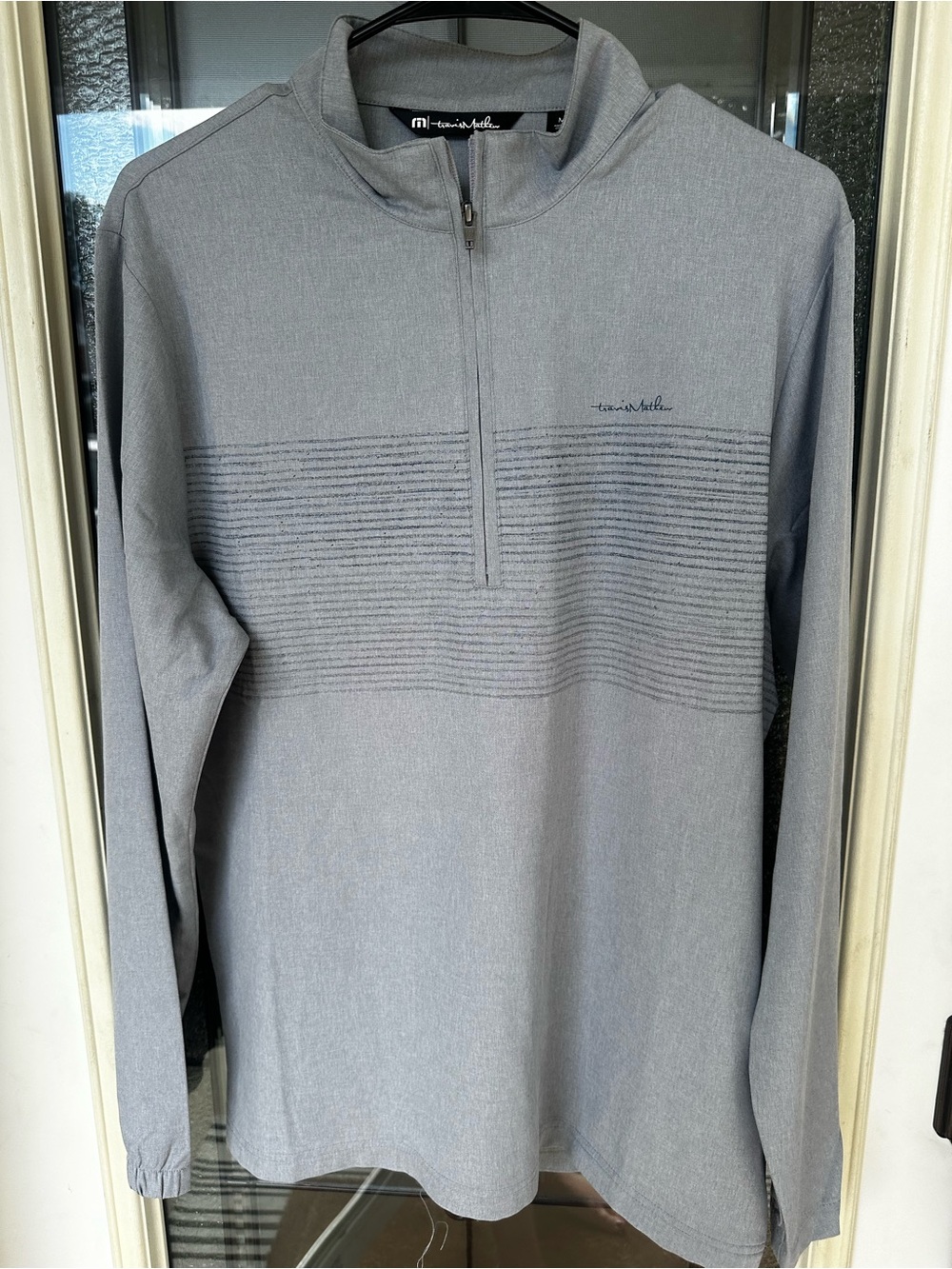 Travis Mathew Men's Light Gray Quarter-Zip Pullover